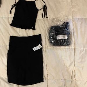 Abercrombie & Fitch Black Sweater Dress and A&F Black Top & Skirt